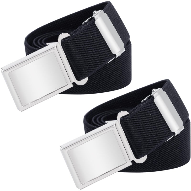 WELROG Kids Adjustable Magnetic Belt for Boys - Girls Elastic Stretch Buckle Belts (Black*2) - Image 1